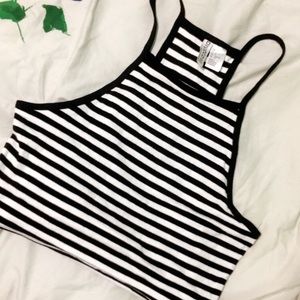 Black & White Stripe Crop Top H&M